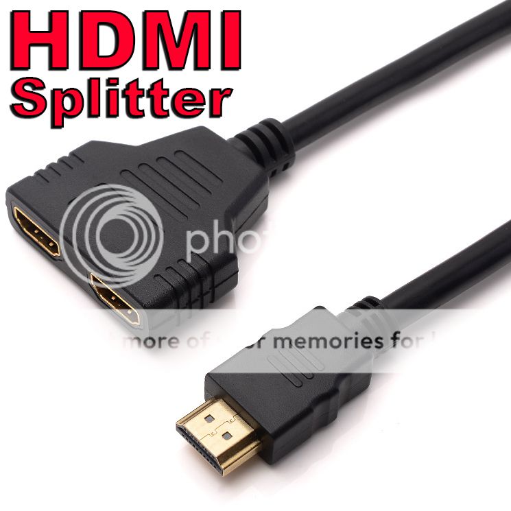HDMI Splitter 1 In 2 Out Cable Adapter Converter 1080P Multi Display HD